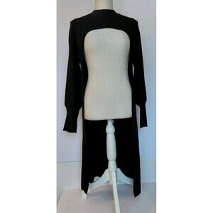 Fashion To Figure FTF Long Black Tight Knit Sweater Shrug Size 0 Oversized
